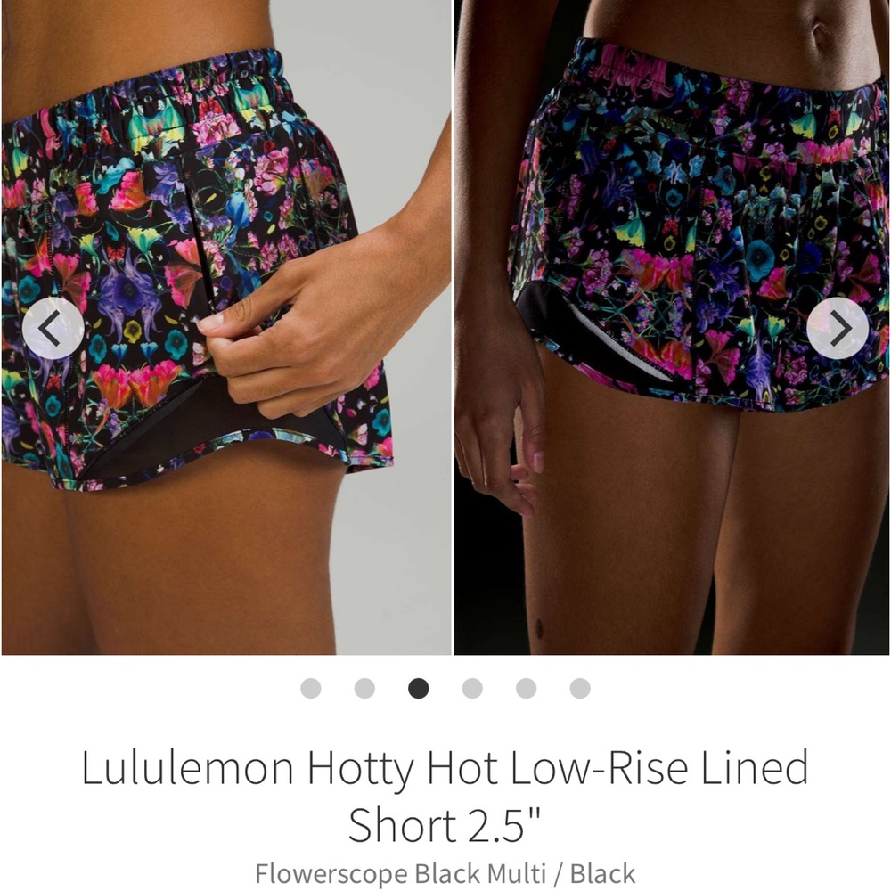Lululemon Hotty Hot LR Lined Short 2.5" sz-4
Flowerscope Black Multi / Black